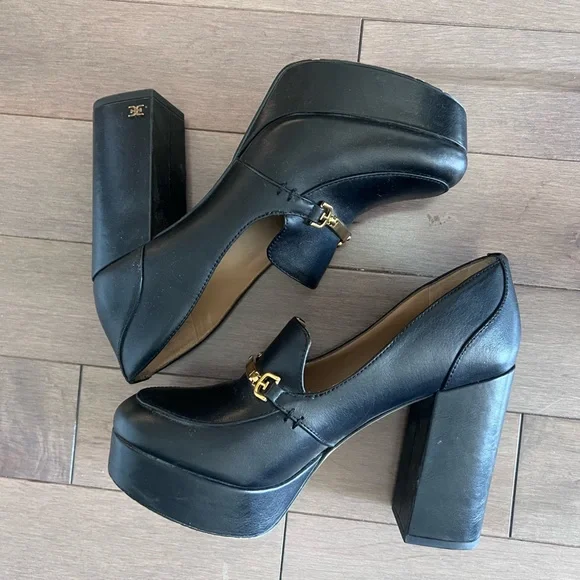 Sam Edelman "Aurelia" platform heeled loafers Sz 7 - Picture 1 of 4